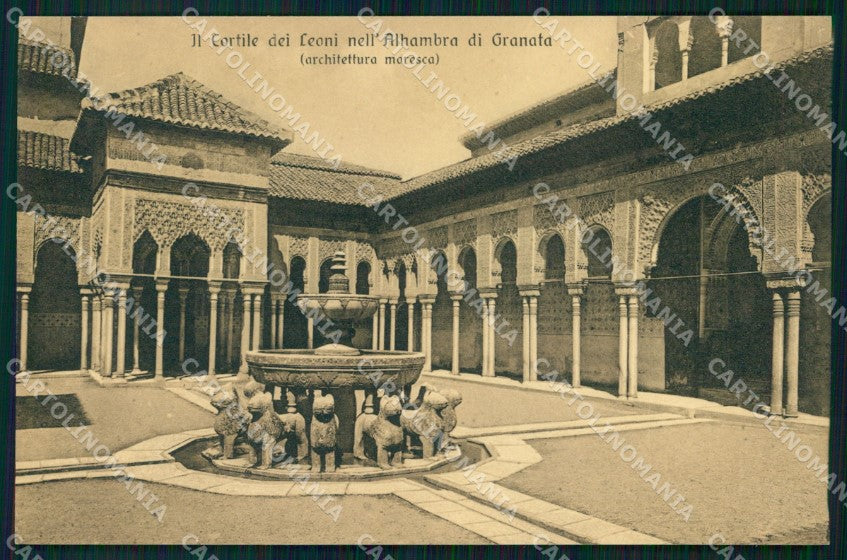Spagna Granada Alhambra Cortile dei Leoni Brunner 15614 cartolina MX3993 – fronte