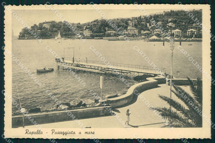 Genova Rapallo Passeggiata a Mare Barche cartolina MX3995 – fronte