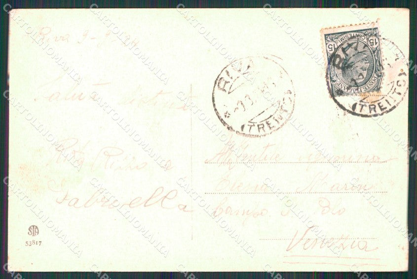 Trento Riva del Garda Veduta Generale Barche Alterocca 53817 cartolina MX4000 – retro