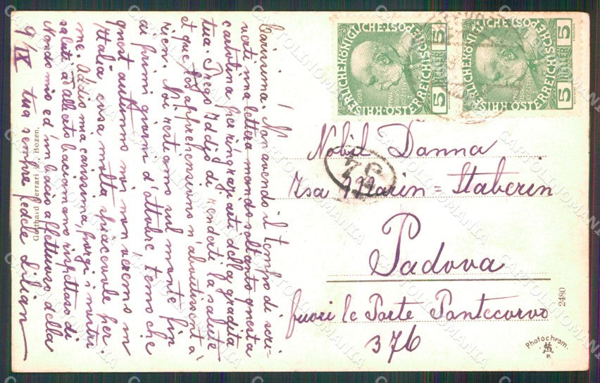 Bolzano Città Veduta Generale cartolina MX4040 – retro