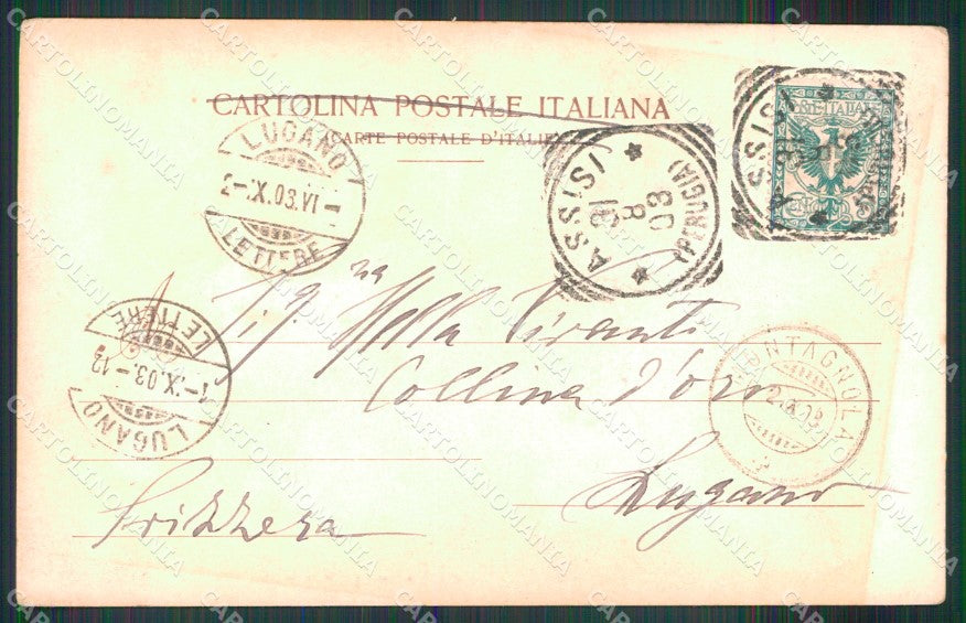 Perugia Assisi Tempio di Minerva PIEGA Modiano 499 cartolina MX4052 – retro