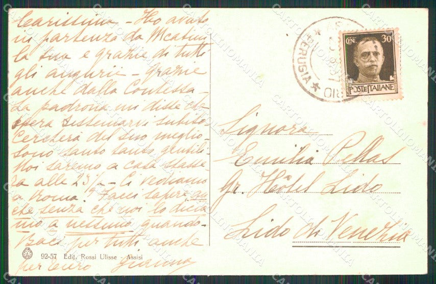 Perugia Assisi Palazzo Comunale Brunner 92 57 cartolina MX4070 – retro