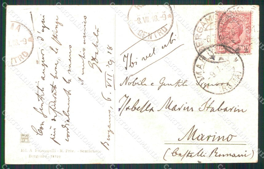 Bergamo Città Bastioni Santa Grata cartolina MX4077 – retro