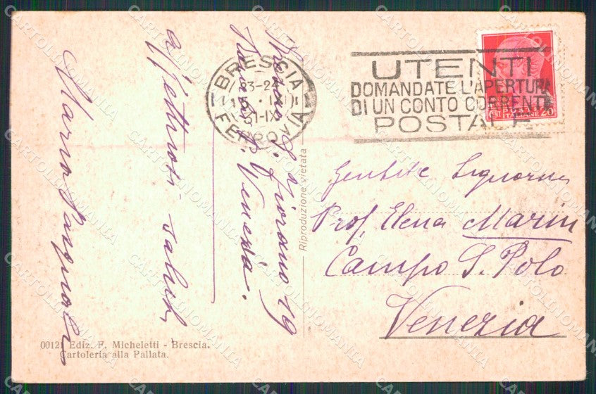 Brescia Città Castello cartolina MX4078 – retro