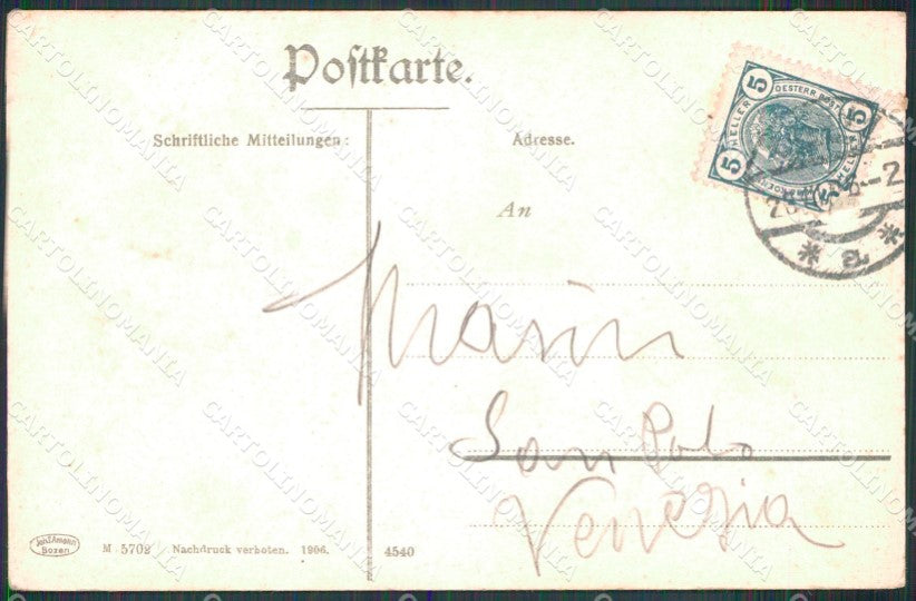 Bolzano Selva di Val Gardena Gruppo Dolomiti cartolina MX4089 – retro