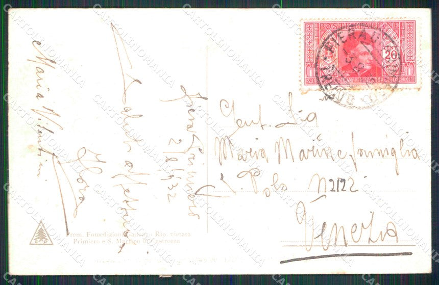Trento San Martino di Castrozza Primiero Villa Welsperg cartolina MX4108 – retro