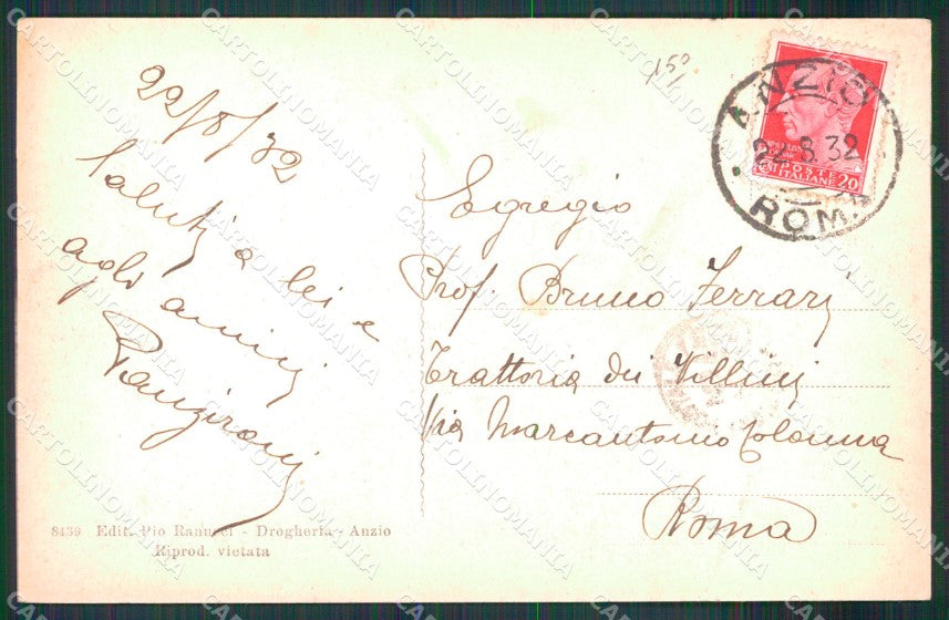 Roma Anzio Riviera di Ponente Spiaggia MACCHIA cartolina MX4111 – retro
