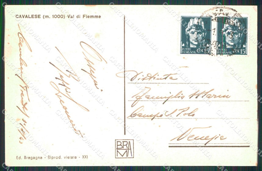 Trento Cavalese Veduta Generale Val di Fiemme cartolina MX4114 – retro