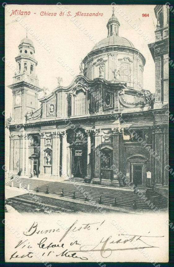 Milano Città Chiesa Sant'Alessandro cartolina MX4129 – fronte