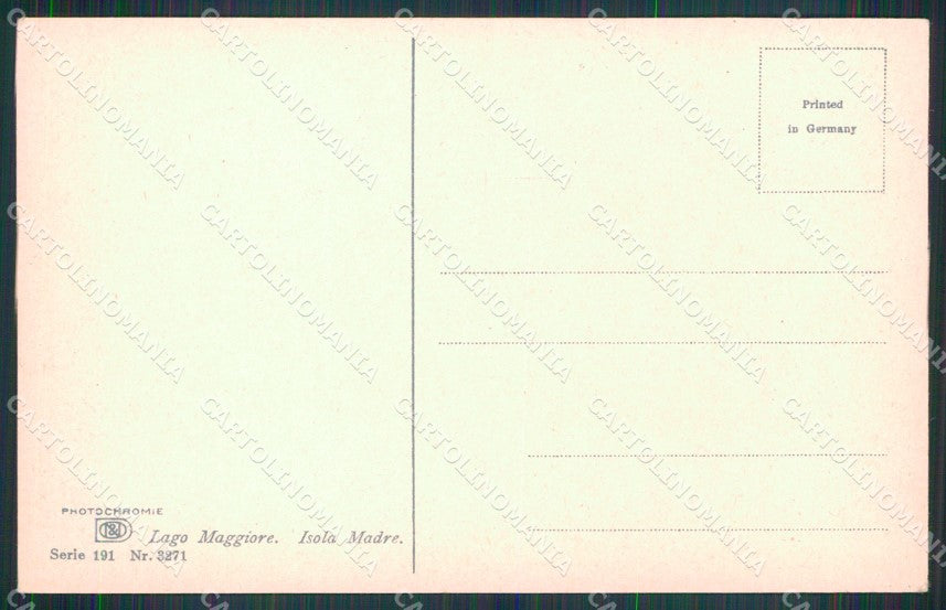 Verbania Stresa Isola Madre Lago Maggiore cartolina MX4164 – retro