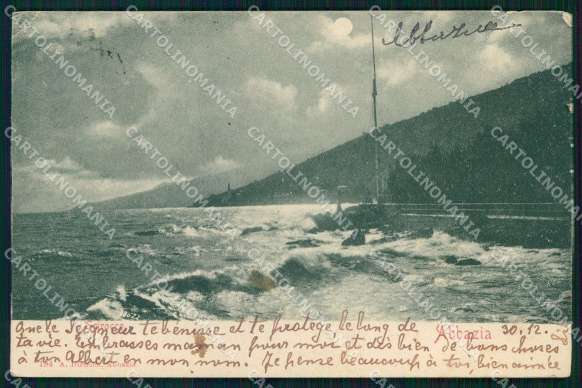 Croatia Croazia Opatija Abbazia Scirocco PIEGHINA cartolina MX4213 – fronte