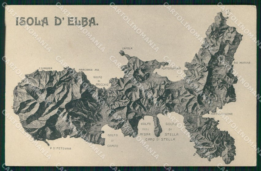 Livorno Elba Isola di Cartina Geografica cartolina MX4217 – fronte