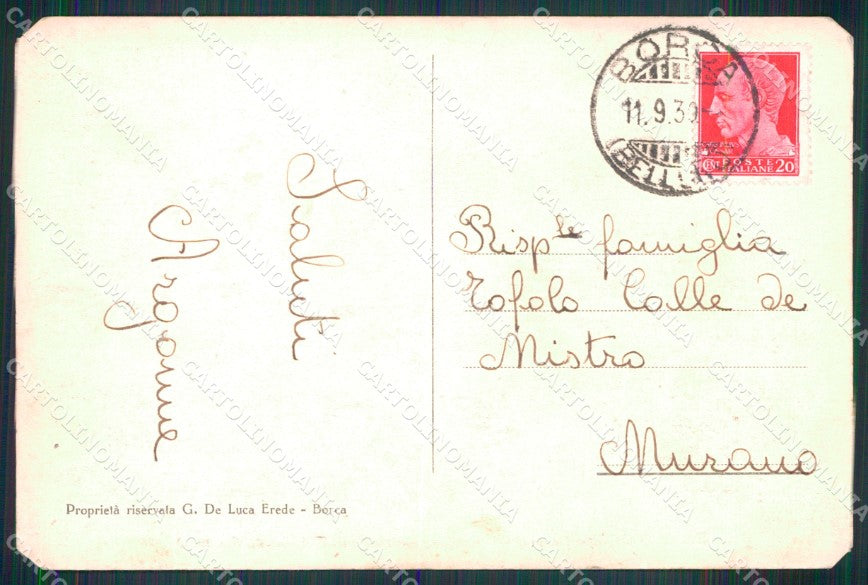 Belluno Borca di Cadore Veduta verso Monte Rocchetta cartolina MX4226 – retro