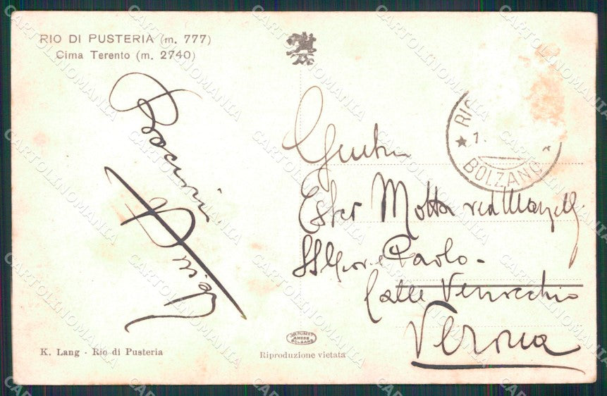 Bolzano Rio di Pusteria Cima Terento ABRASA cartolina MX4233 – retro
