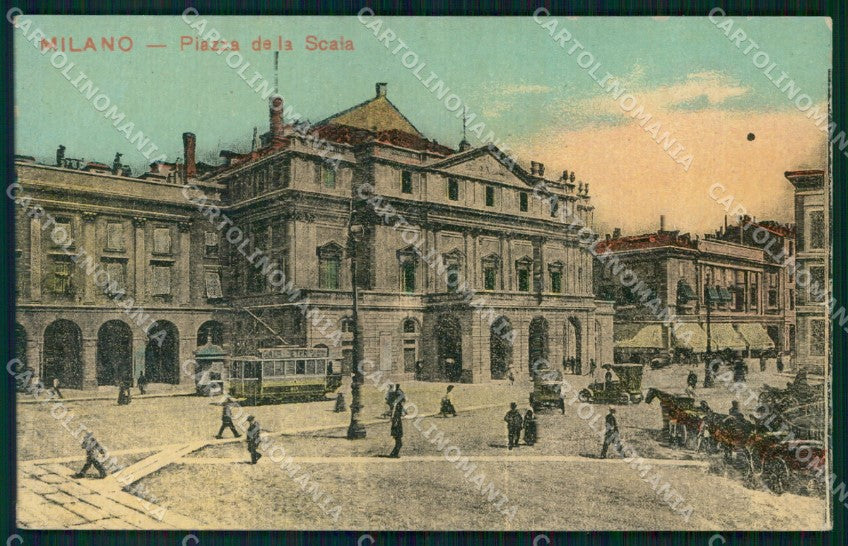 Milano Città Piazza della Scala Tram cartolina MX4239 – fronte