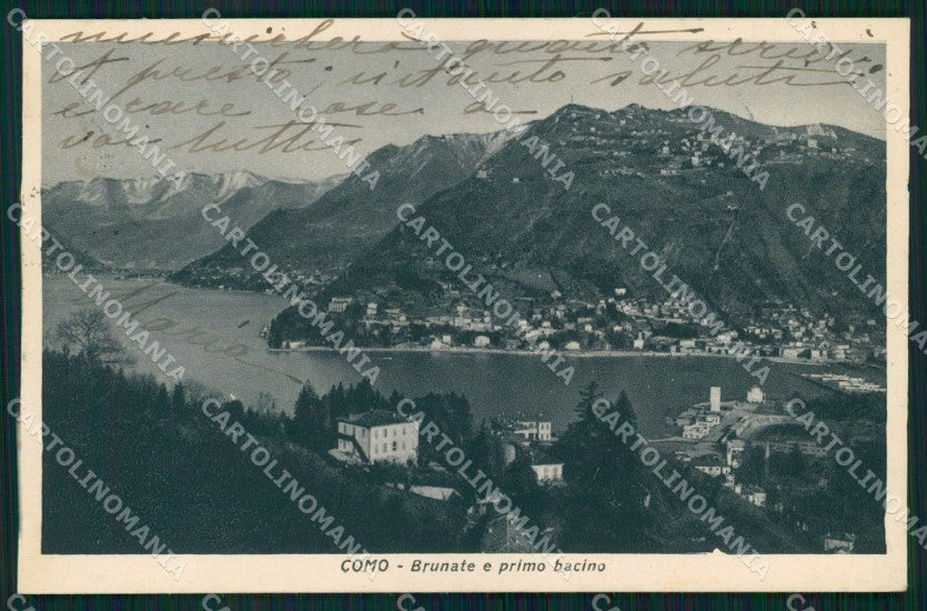 Como Brunate Primo Bacino Lago cartolina MX4262 – fronte
