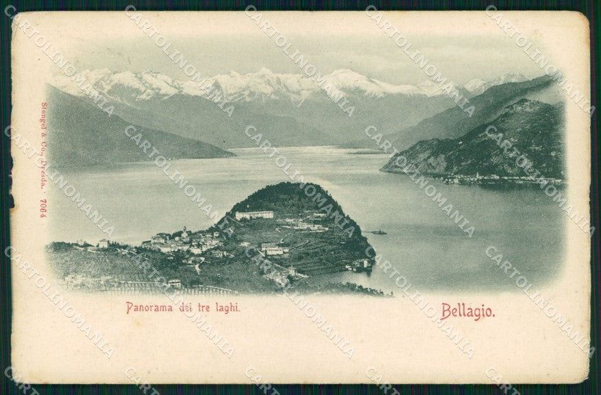 Como Bellagio Veduta dei Tre Laghi Stengel 7064 cartolina MX4263 – fronte