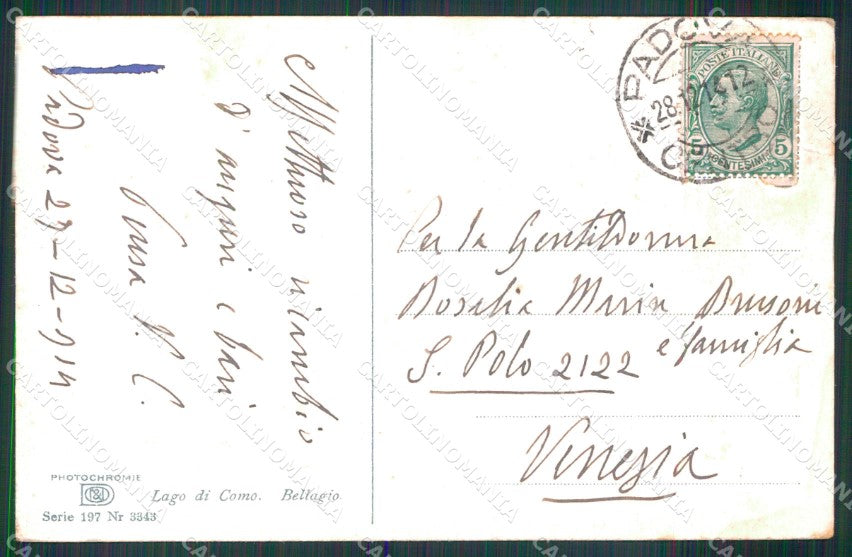 Como Bellagio Lago di Como Pergolato cartolina MX4266 – retro