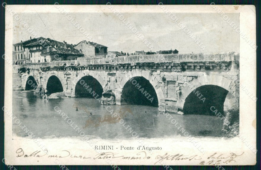 Rimini Città Ponte d'Augusto ABRASA cartolina MX4274 – fronte