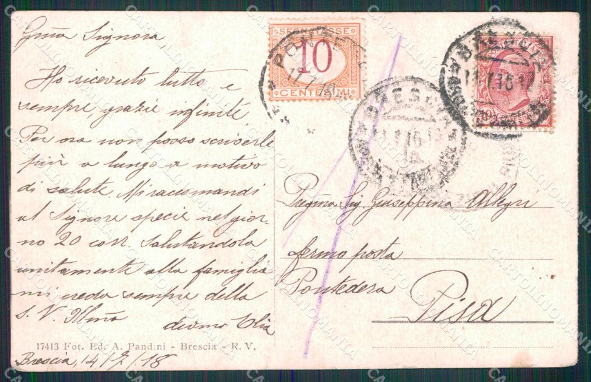 Brescia Città Rocca del Castello PIEGHINA cartolina MX4289 – retro