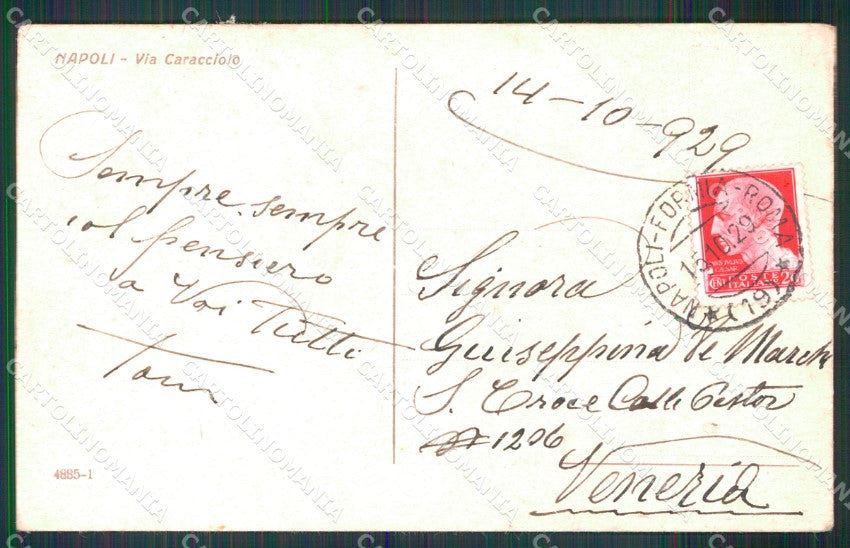 Napoli Città Via Caracciolo ABRASA cartolina MX4291 – retro
