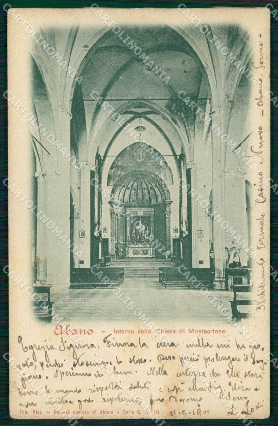 Padova Abano Terme Chiesa Monteortone Interno ABRASA cartolina MX4329 – fronte