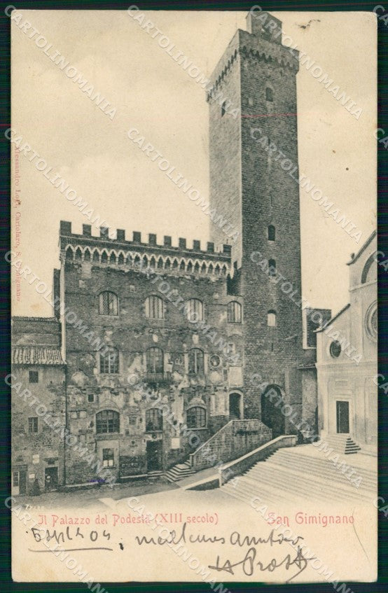 Siena San Gimignano Palazzo del Podestà XIII Secolo cartolina MX4346 – fronte