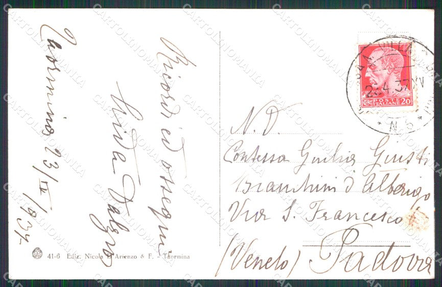 Messina Taormina Veduta dal Teatro Greco Brunner 41 6 cartolina MX4359 – retro