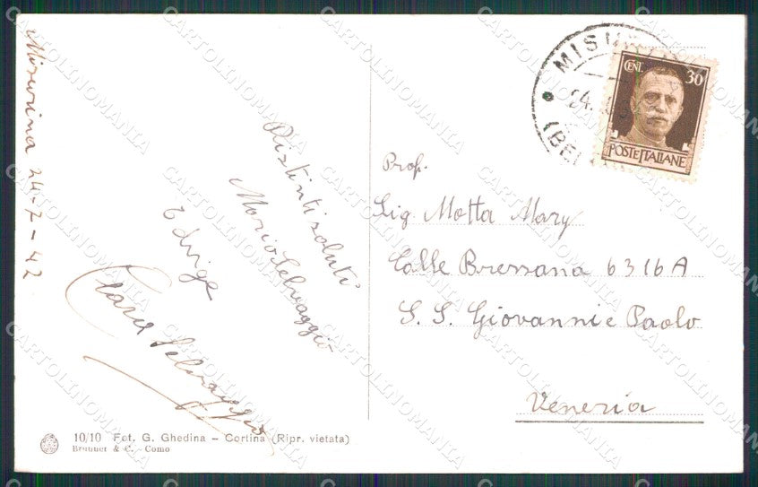 Belluno Auronzo di Cadore Misurina Sorapis Brunner 10 10 cartolina MX4362 – retro