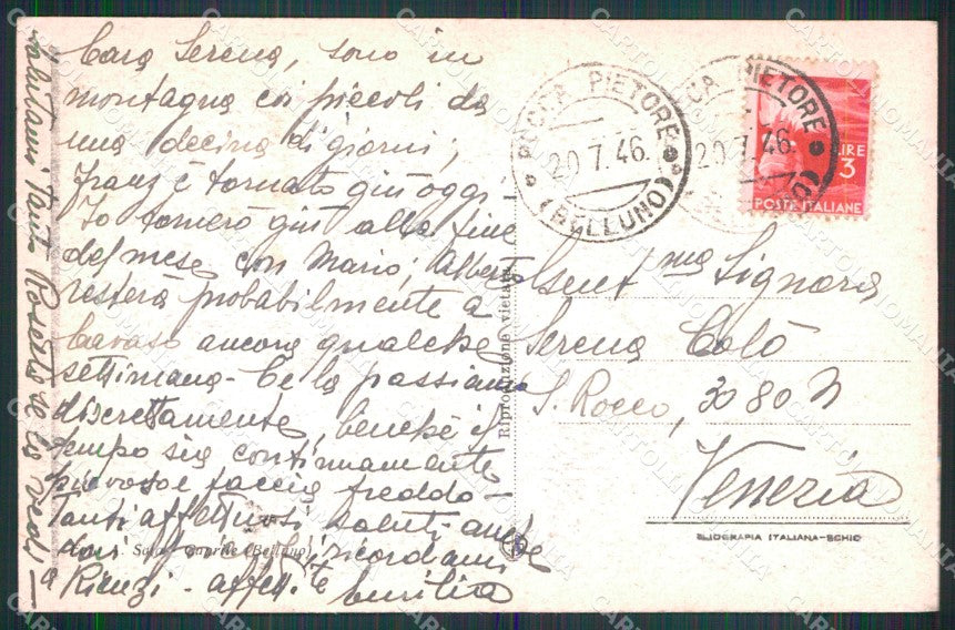 Belluno Alleghe Monte Civetta cartolina MX4363 – retro
