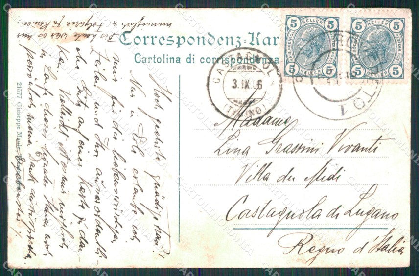 Trento Rovereto Via Calcinari PIEGA cartolina MX4364 – retro