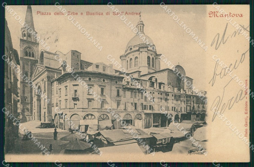 Mantova Città Piazza Erbe Basilica Sant'Andrea cartolina MX4366 – fronte