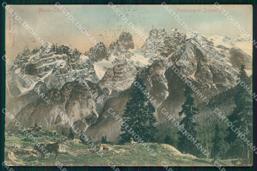 Belluno Cortina d'Ampezzo Monte Cristallo Stengel 2776 cartolina MX4375 – fronte