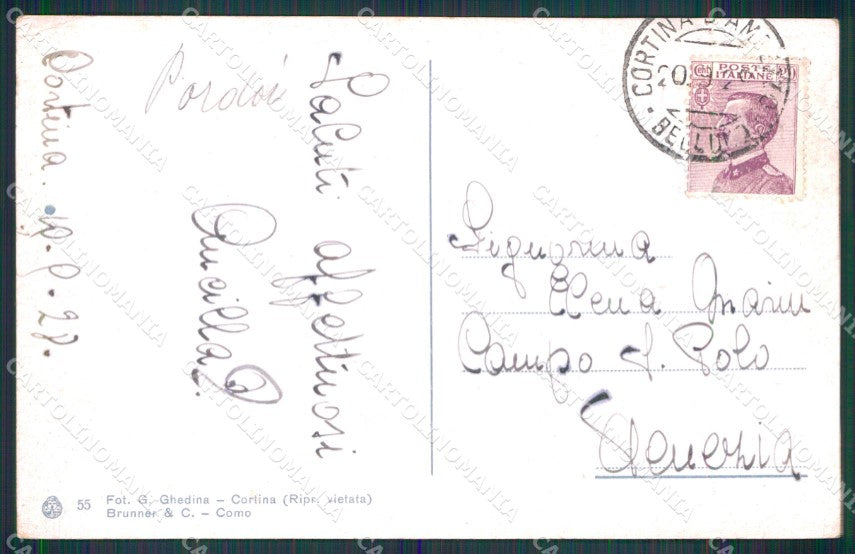 Trento Canazei Passo Pordoi Verso Marmolada Brunner 55 cartolina MX4376 – retro
