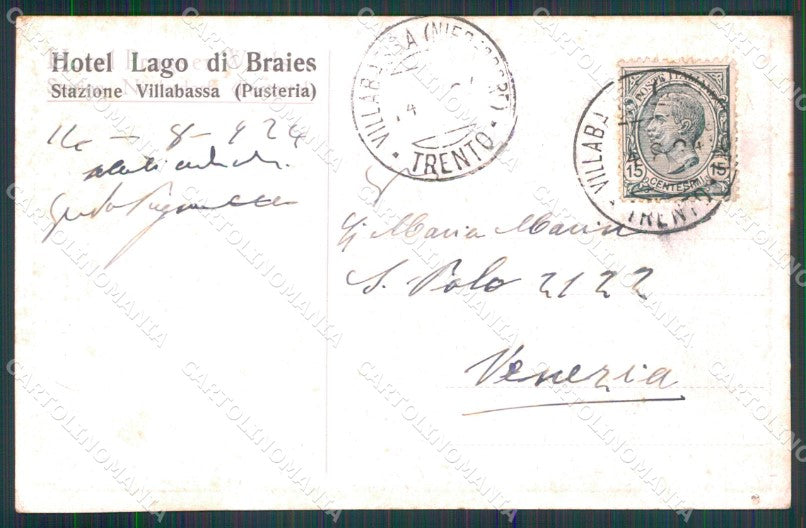 Bolzano Villabassa Hotel Lago Braies Pusteria cartolina MX4401 – retro
