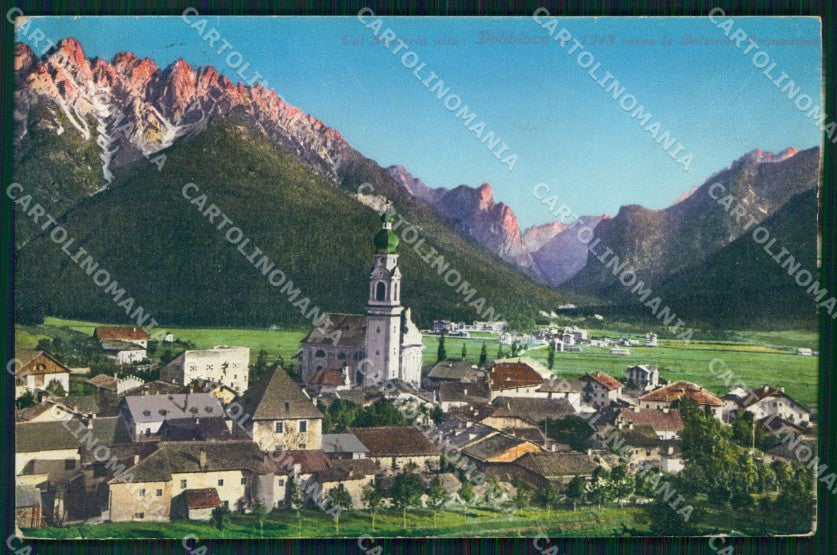 Bolzano Dobbiaco Veduta Generale Val Pusteria PIEGHINA cartolina MX4407 – fronte