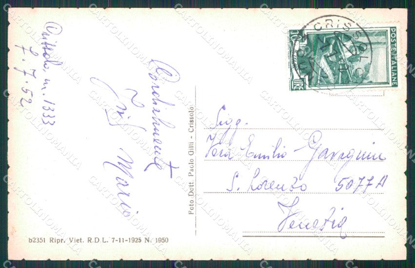 Cuneo Crissolo Monviso Punta Gastaldi cartolina MX4420 – retro