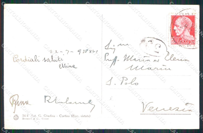 Trento Pozza di Fassa Rifugio Vajolet Brunner 54 4 cartolina MX4449 – retro