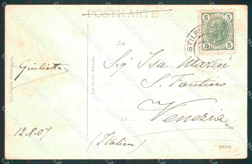 Bolzano Stelvio Gruppo Ortler Cevedale cartolina MX4450 – retro