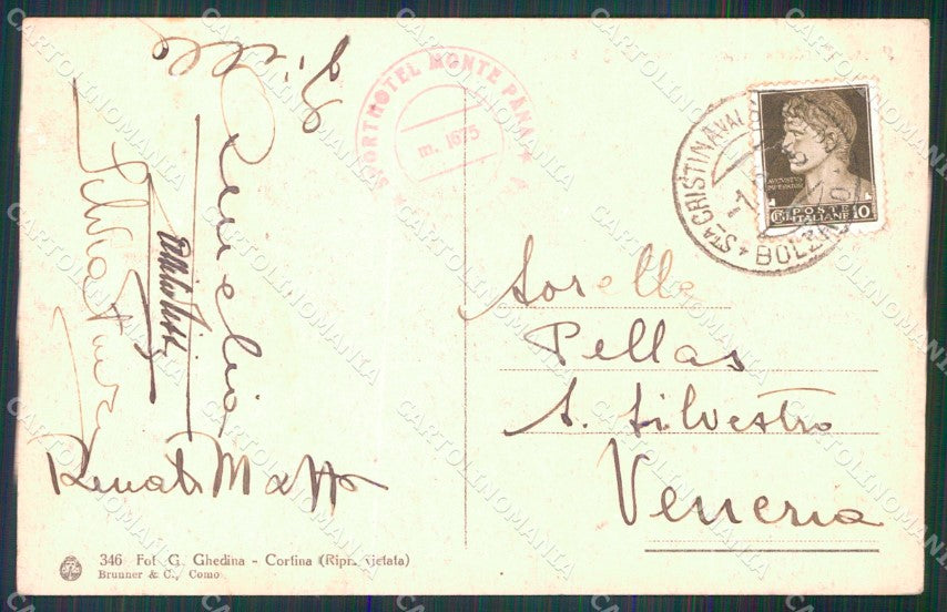 Bolzano Corvara in Badia Passo Gardena Brunner 346 cartolina MX4452 – retro