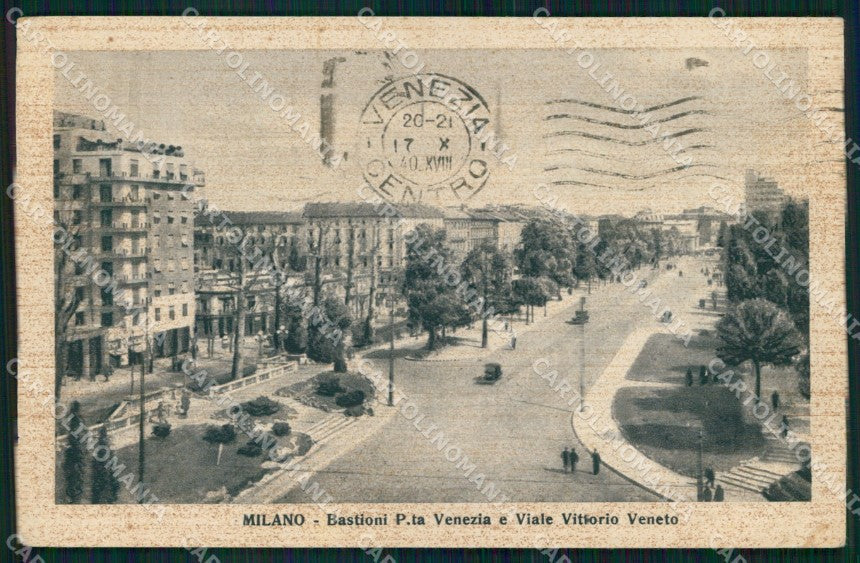 Milano Città Bastioni Porta Venezia Viale Vittorio Veneto cartolina MX4457 – fronte