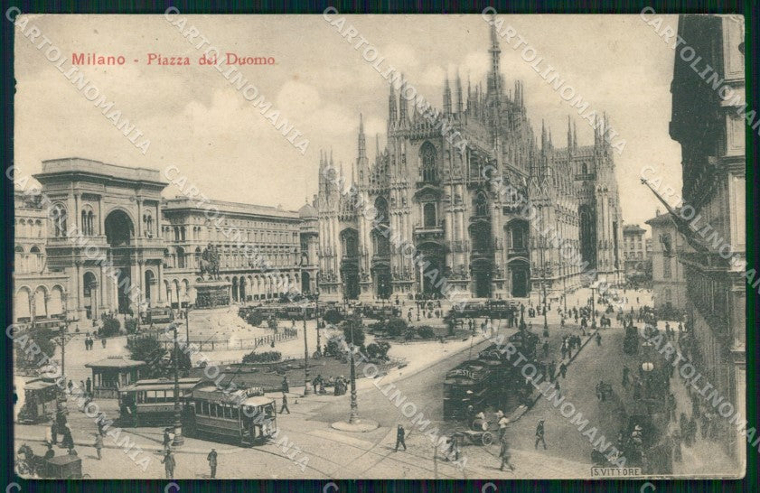 Milano Città Piazza Duomo Tram PIEGHINA cartolina MX4463 – fronte