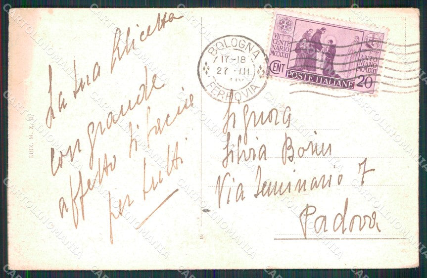 Bologna Città Palazzo Re Enzo cartolina MX4473 – retro
