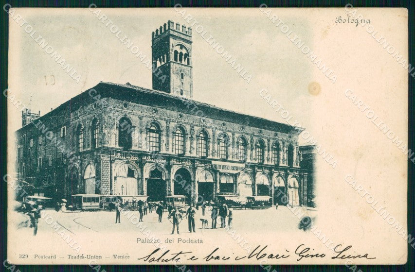 Bologna Città Palazzo del Podestà Tram cartolina MX4479 – fronte