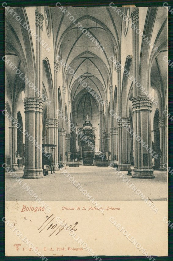 Bologna Città Chiesa San Petronio Interno cartolina MX4482 – fronte