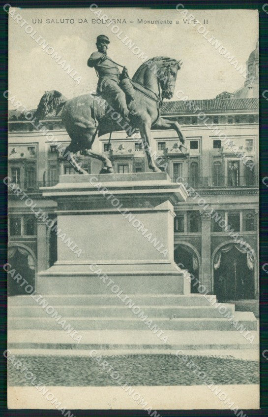 Bologna Città Saluto da Monumento Vittorio Emanuele II cartolina MX4488 – fronte