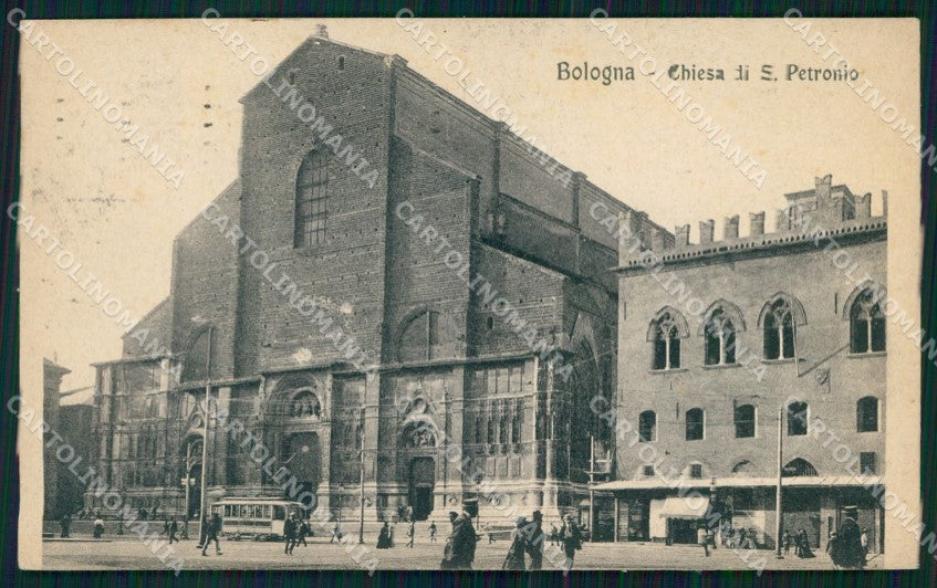Bologna Città Chiesa San Petronio Tram cartolina MX4496 – fronte