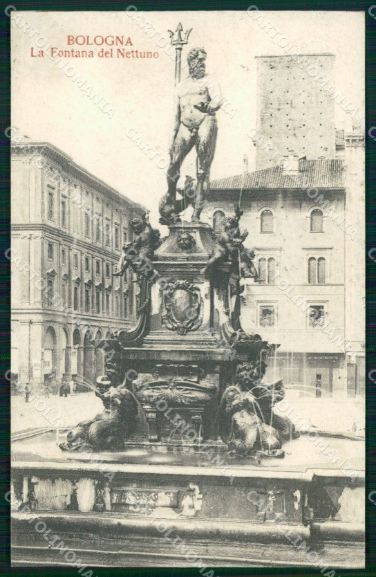 Bologna Città Fontana del Nettuno cartolina MX4543 – fronte