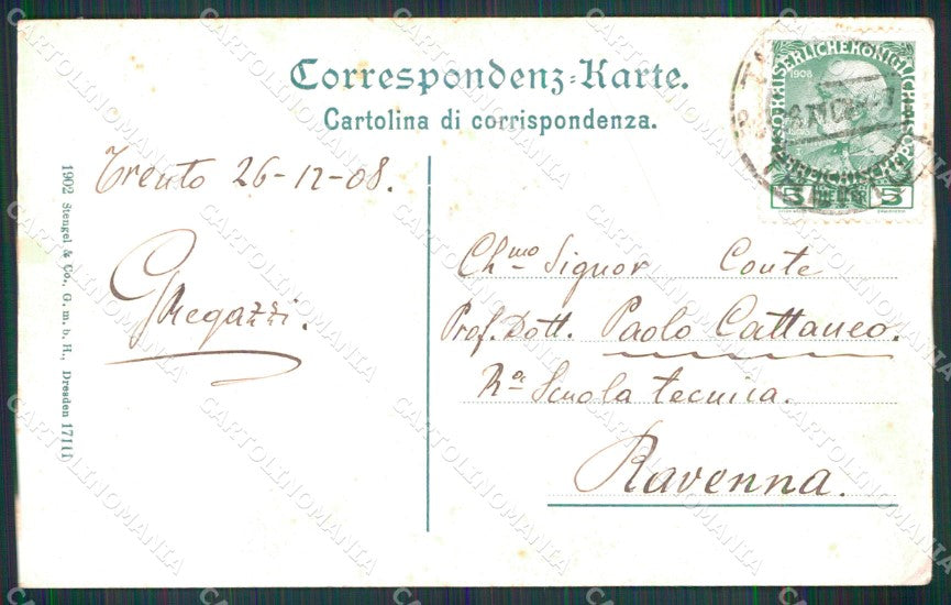 Trento Città Monumento Dante Alighieri Stengel 17111 cartolina MX4546 – retro