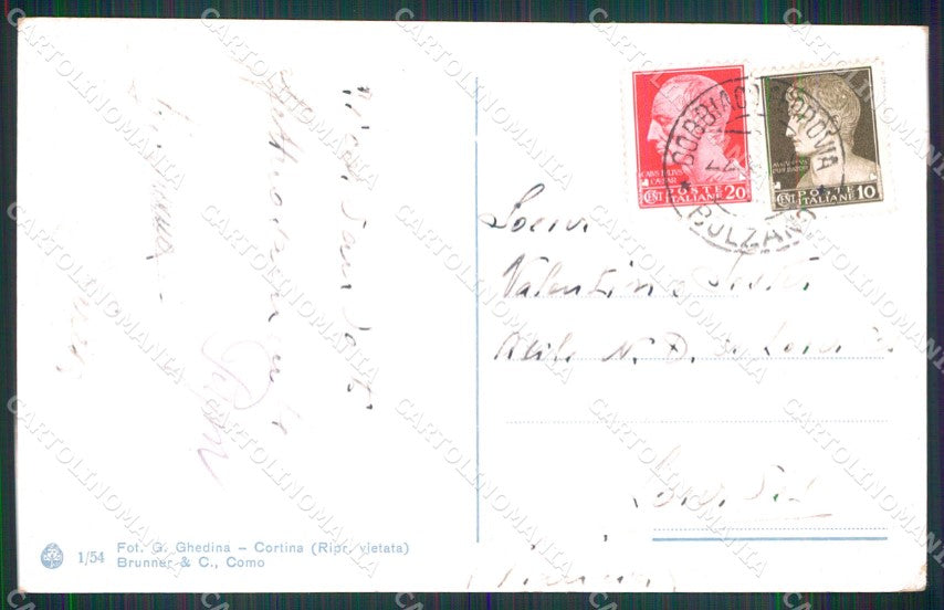 Belluno Cortina d'Ampezzo Monte Cristallo Brunner 1 54 cartolina MX4552 – retro